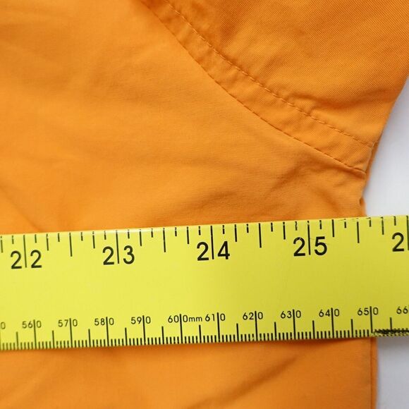 Lands' End Ski Jacket Men's Large Orange 100% Nylon Half Zip Pockets Long Sleeve - Picture 6 of 8